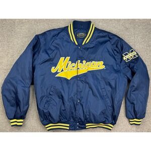 Team Spirit Vtg University‎ Of Michigan Embroidered Team Bomber Jacket Size XXL